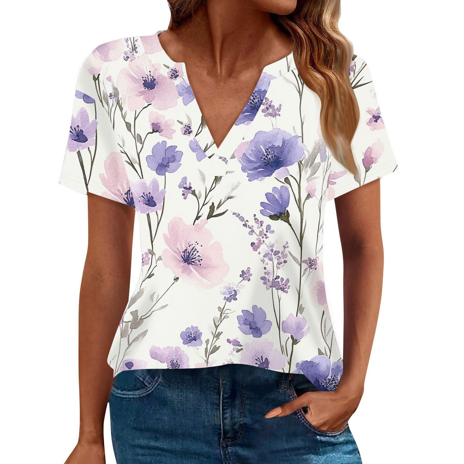 Жіноча літня мода повсякденні футболки з коротким рукавом та V-подібним вирізом S
Жіноча літня мода повсякденні футболки з коротким рукавом та V-подібним вирізом S