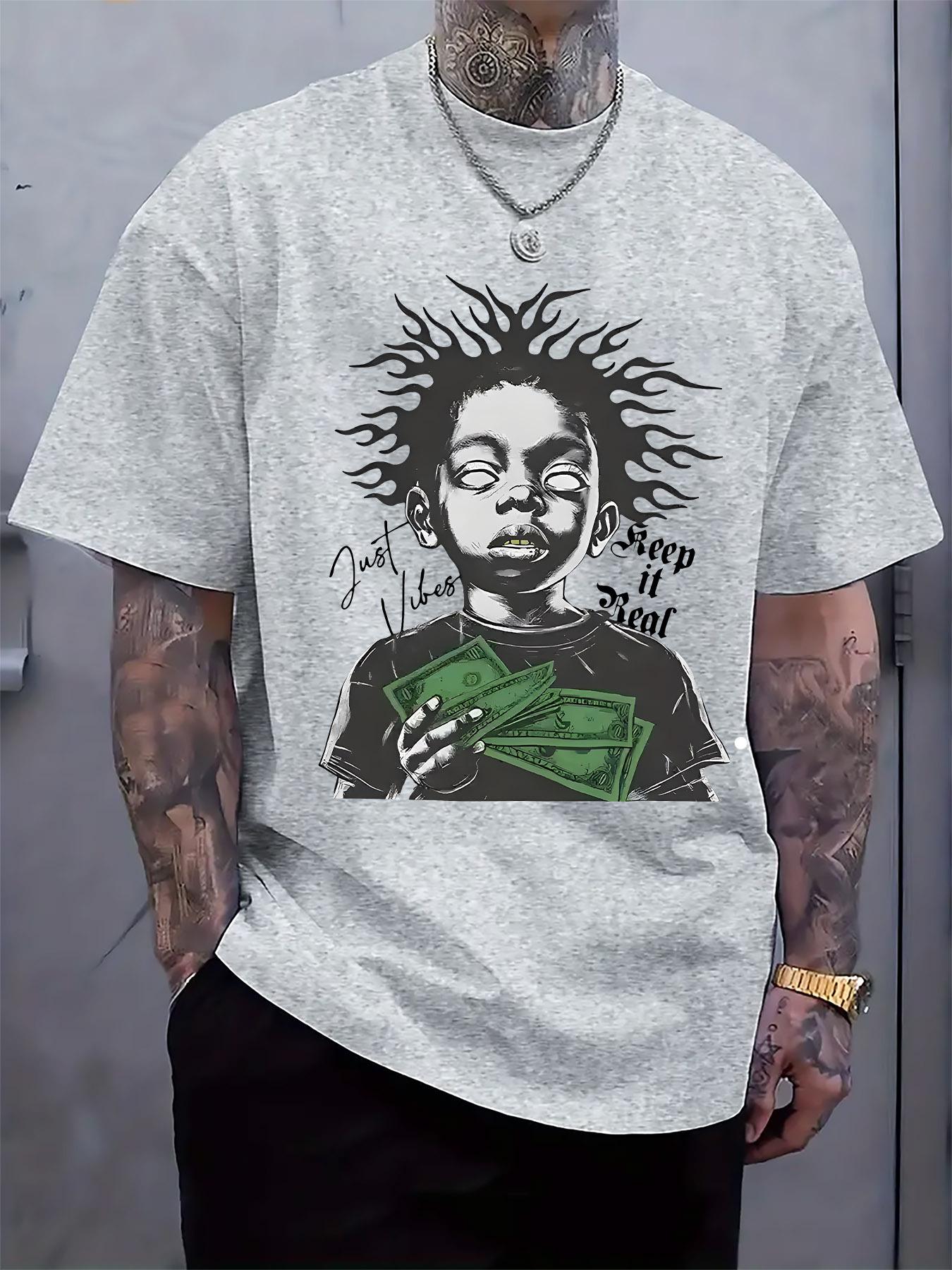 Trendy Hip-Hop Cash-Holding Youth Print Round Neck Short-Sleeve T-shirt XXL
Trendy Hip-Hop Cash-Holding Youth Print Round Neck Short-Sleeve T-shirt XXL