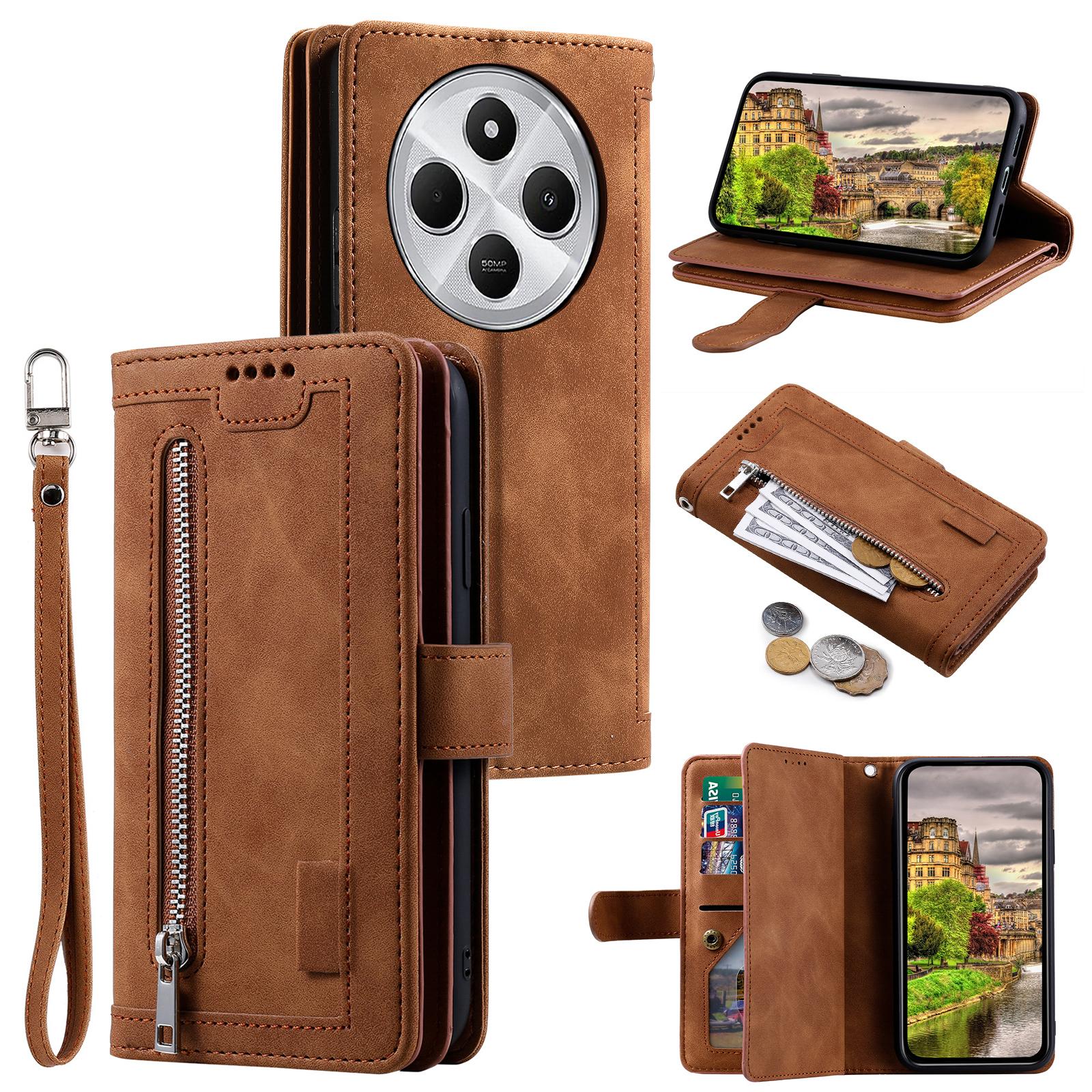 For Xiaomi Poco C75 4G/Redmi 14R 5G/14C 4G Case Zipper Pocket PU Leather Phone Cover with 9 Card Slots Brown
For Xiaomi Poco C75 4G/Redmi 14R 5G/14C 4G Case Zipper Pocket PU Leather Phone Cover with 9 Card Slots Brown