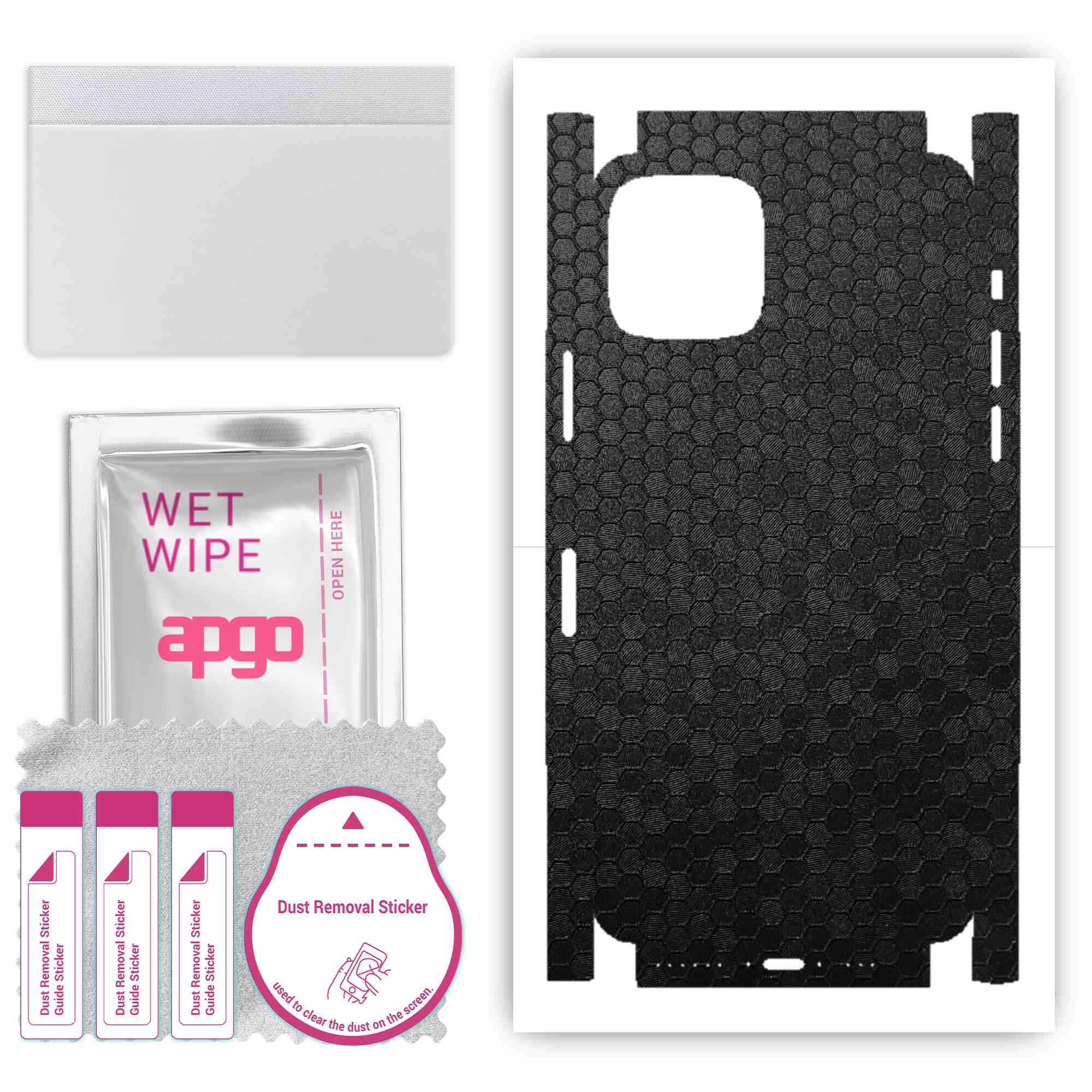 Apgo Protective Skin Sticker for the back+sides compatible with Apple iPhone 11 Pro, Full Wrap Film, Foil, Vinyl - Pattern Black Honeycomb
Apgo Protective Skin Sticker for the back+sides compatible with Apple iPhone 11 Pro, Full Wrap Film, Foil, Vinyl - Pattern Black Honeycomb
