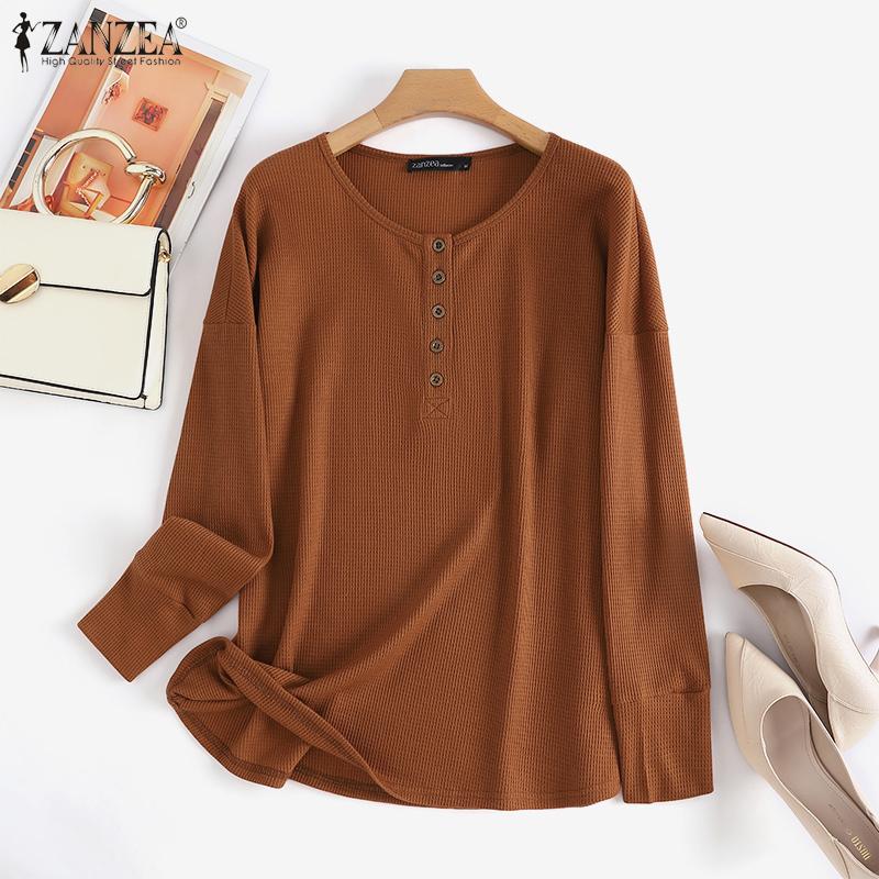 ZANZEA Повседневная женская блузка с вафельным узором и длинным рукавом с круглым вырезом
ZANZEA Повседневная женская блузка с вафельным узором и длинным рукавом с круглым вырезом