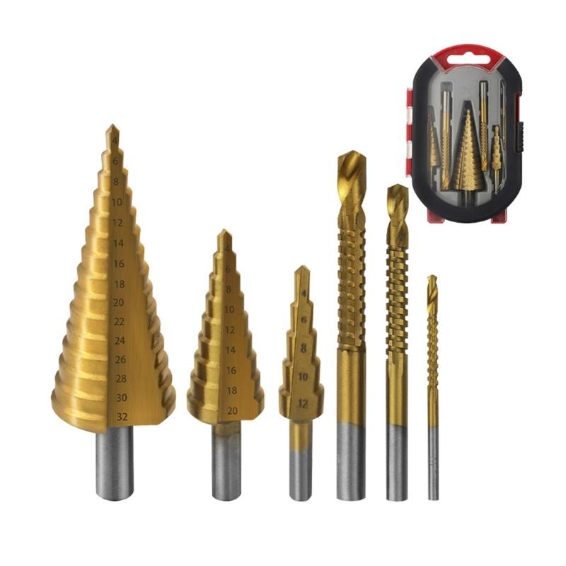 6Pcs Step Drill Bit Set For Electric Drills Wood Aluminum Plastic Thin Iron Corrosion Resistant Design
6Pcs Step Drill Bit Set For Electric Drills Wood Aluminum Plastic Thin Iron Corrosion Resistant Design