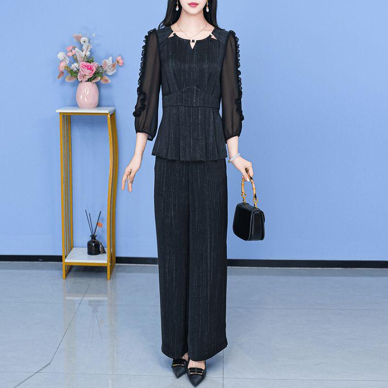 Трендовый весенний костюм-двойка 2025: Легкий, Зрелый Стиль Комплект Брюк Палаццо для Женщин - Омолаживающий и Стройнящий 4XL recommended 145-160 jin
Трендовый весенний костюм-двойка 2025: Легкий, Зрелый Стиль Комплект Брюк Палаццо для Женщин - Омолаживающий и Стройнящий 4XL recommended 145-160 jin