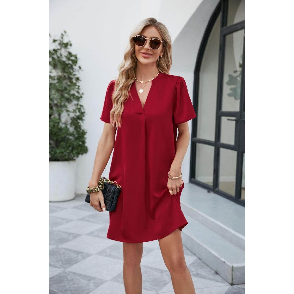 Summer Satin V Neck Sexy Loose Dress, Casual Fashion Office Wear for Women, European American Style XXL
Summer Satin V Neck Sexy Loose Dress, Casual Fashion Office Wear for Women, European American Style XXL
