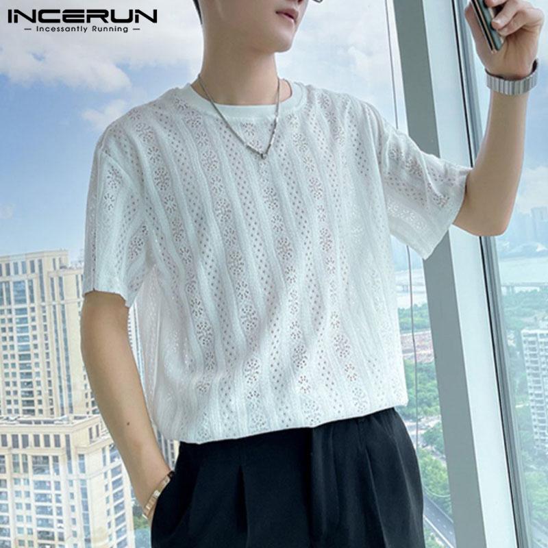 INCERUN мужские кружевные жаккардовые летние рубашки с коротким рукавом повседневная прозрачная футболка
INCERUN мужские кружевные жаккардовые летние рубашки с коротким рукавом повседневная прозрачная футболка