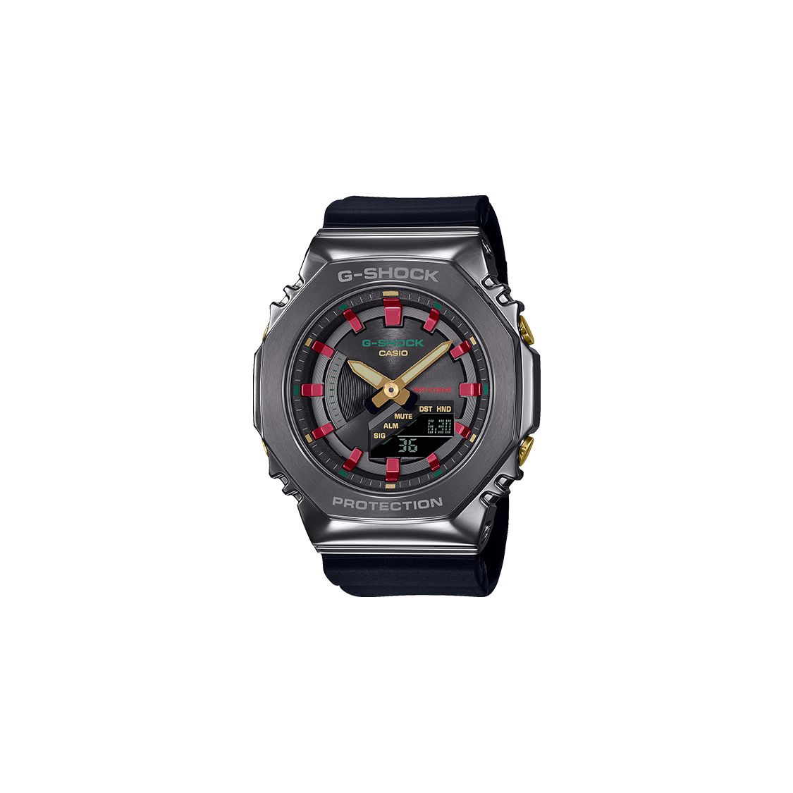 Casio All Metal Series Octagonal Fashion Trend Sports Quartz Movement Resin Strap Watch Women watches Black GM-S2100CH-1APR Christmas Colorway
Casio All Metal Series Octagonal Fashion Trend Sports Quartz Movement Resin Strap Watch Women watches Black GM-S2100CH-1APR Christmas Colorway