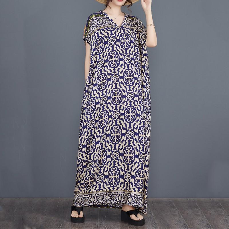 Новое хлопковое атласное платье с коротким рукавом больших размеров в винтажном цветочном стиле для женщин, повседневное свободное длинное летнее платье макси
Новое хлопковое атласное платье с коротким рукавом больших размеров в винтажном цветочном стиле для женщин, повседневное свободное длинное летнее платье макси
