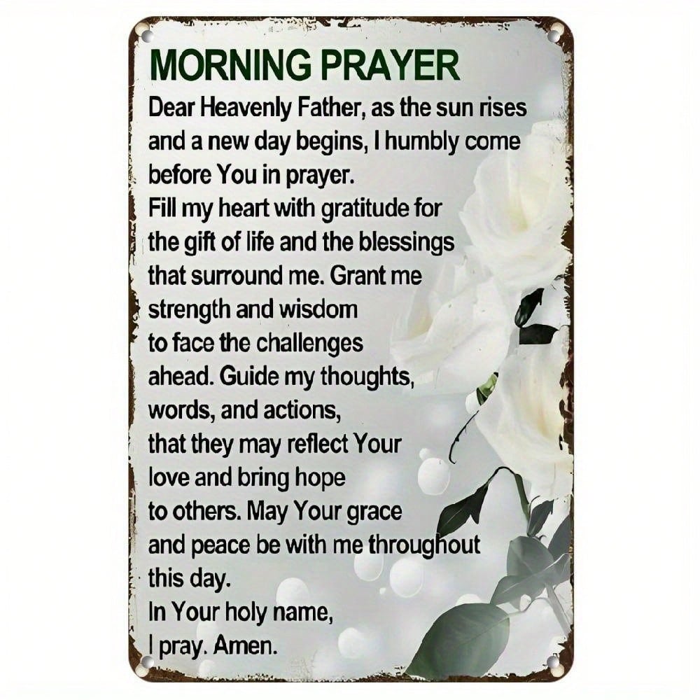 Vintage Tin Wall Art Morning Prayer Sign 8x12 Inch Home Decor Metal різнокольоровий
Vintage Tin Wall Art Morning Prayer Sign 8x12 Inch Home Decor Metal різнокольоровий