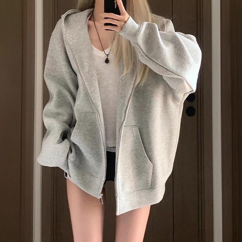 Women Autumn Winter Casual Long Sleeve Hooded Solid Color Light Fleece Big Pocket Loose Zip Coat S
Women Autumn Winter Casual Long Sleeve Hooded Solid Color Light Fleece Big Pocket Loose Zip Coat S