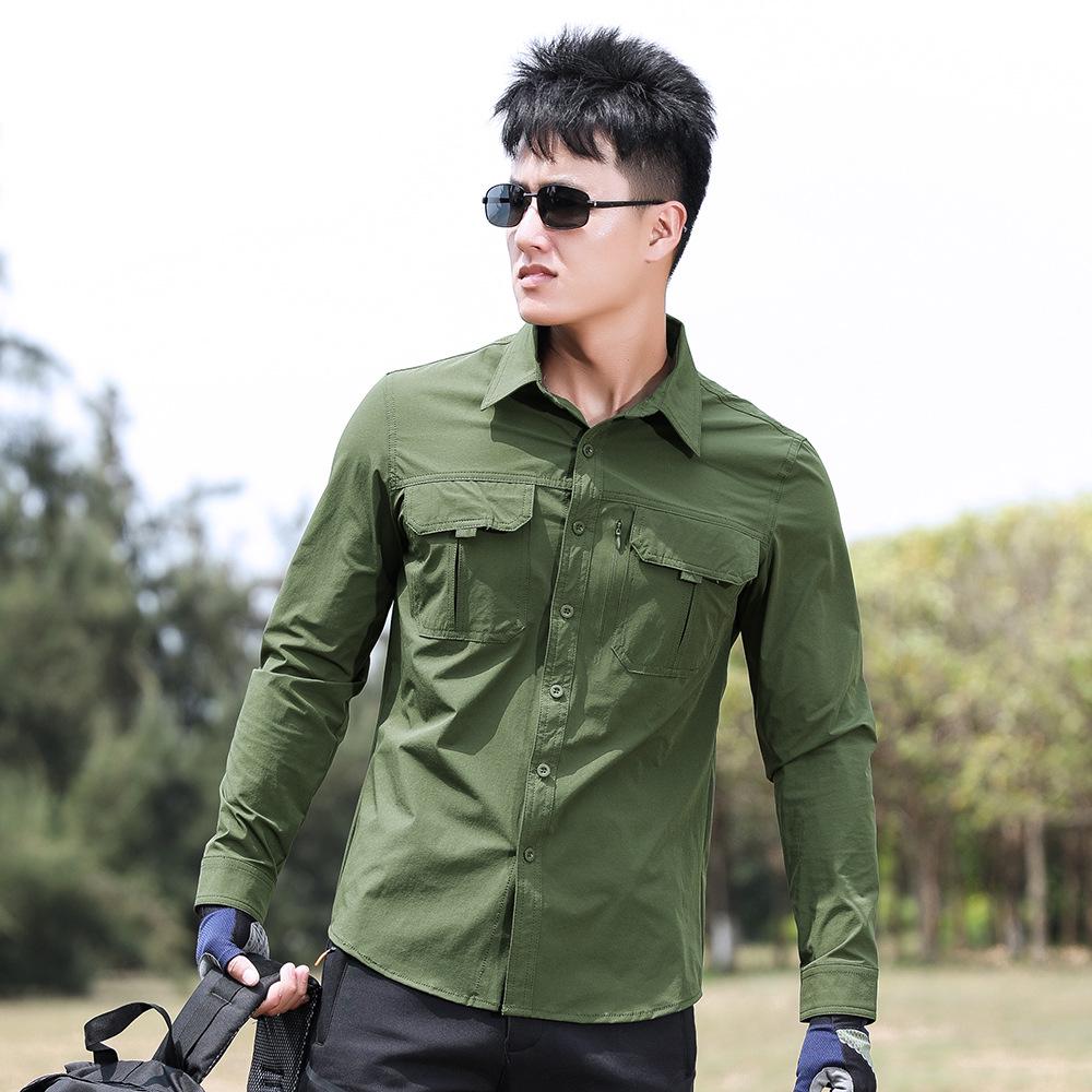 Men s Outdoor Lightweight Stretch Tactical Quick-Dry Long-Sleeved Shirt with Sun Protection and Breathability L (60-70 kg)
Men s Outdoor Lightweight Stretch Tactical Quick-Dry Long-Sleeved Shirt with Sun Protection and Breathability L (60-70 kg)