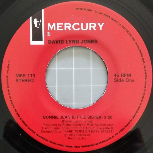 7inch Record DAVID LYNN JONES Bonnie Jean Little Sister MER110 Mercury 1987 Canada Rock Used
7inch Record DAVID LYNN JONES Bonnie Jean Little Sister MER110 Mercury 1987 Canada Rock Used