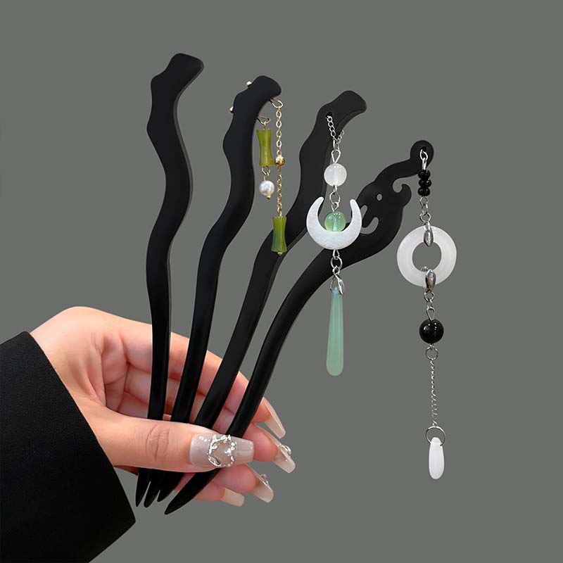 Chinese Style Wooden Hair Sticks for Women Girl Vintage Green Bamboo Moon Tassel Hairpin Hanfu Headwear Jewelry Hair Accessories
Chinese Style Wooden Hair Sticks for Women Girl Vintage Green Bamboo Moon Tassel Hairpin Hanfu Headwear Jewelry Hair Accessories