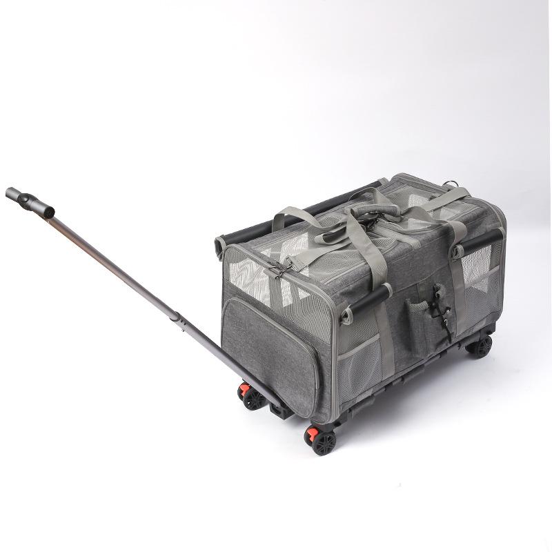 Large Capacity Cat Carrier Rolling Suitcase with Two Compartments for Pet Travel серый
Large Capacity Cat Carrier Rolling Suitcase with Two Compartments for Pet Travel серый