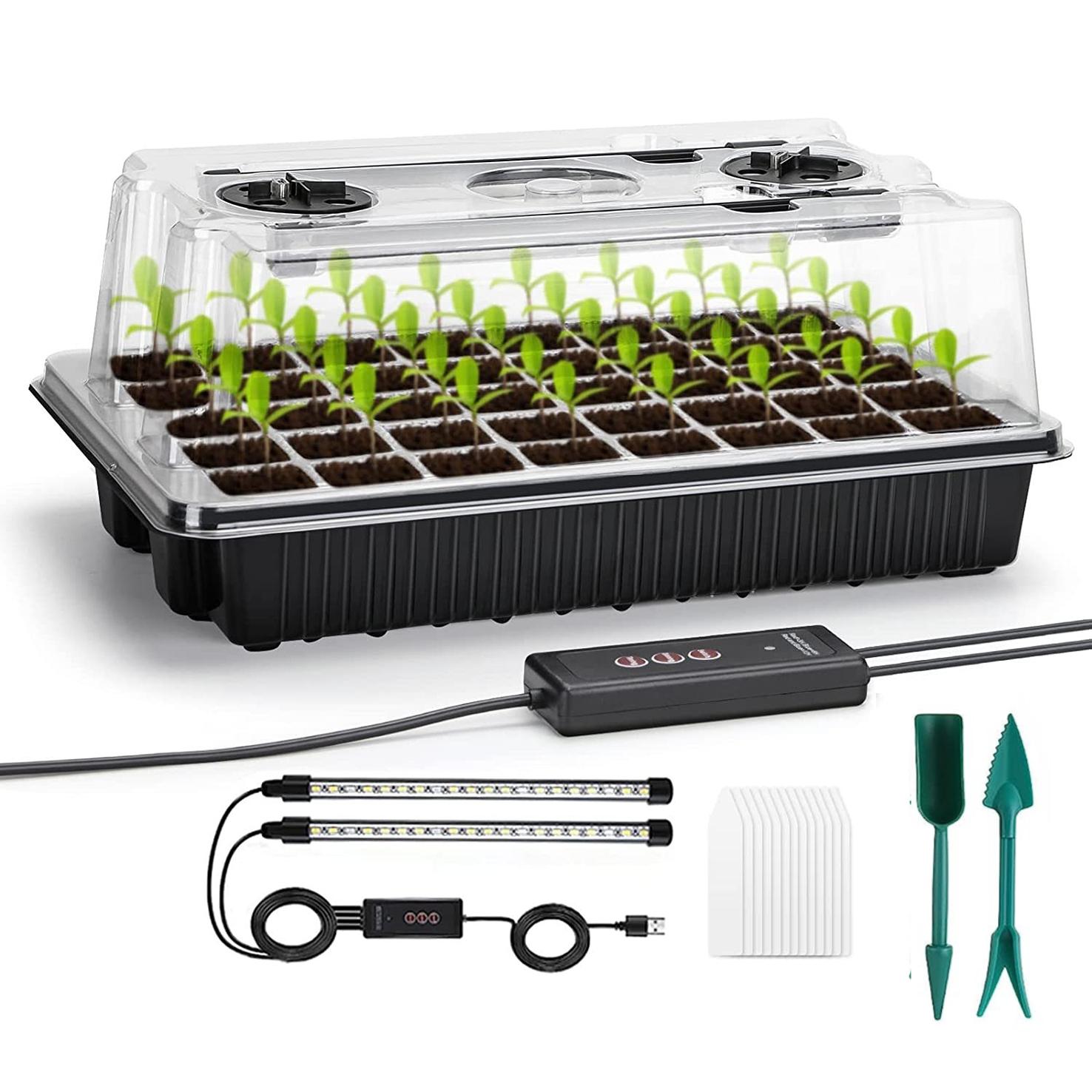 1 Set, Seed Starter Trays With 2 Long Strip Grow Lights, 40 Cells Seed Starter Kit With Humidity Dome For Home Gardene чорний
1 Set, Seed Starter Trays With 2 Long Strip Grow Lights, 40 Cells Seed Starter Kit With Humidity Dome For Home Gardene чорний