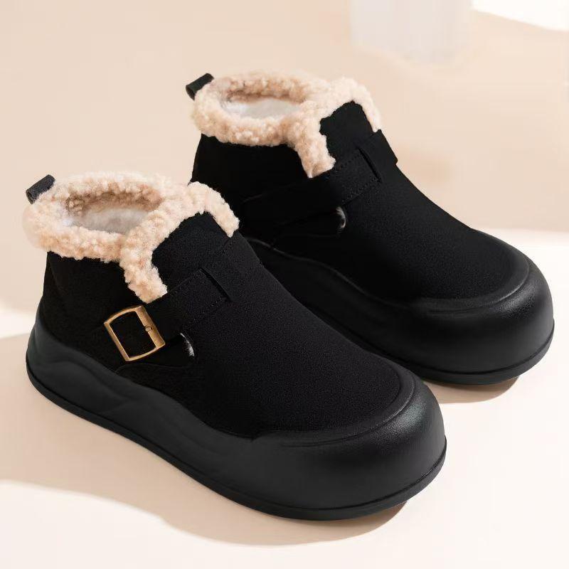 Women s Winter New Thick Sole Slip On Leather Ankle Snow Boots Thickened Plush Keep Warm Waterproof Loose Round Toe Cotton Shoes 35 чорний
Women s Winter New Thick Sole Slip On Leather Ankle Snow Boots Thickened Plush Keep Warm Waterproof Loose Round Toe Cotton Shoes 35 чорний