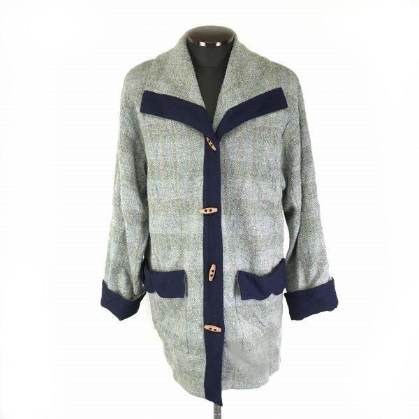 Б/У/Сделано в Японии LANEROSSI Navy Line Шерстяное вязаное пальто с мохером 42 Женское XL Синее Большой размер