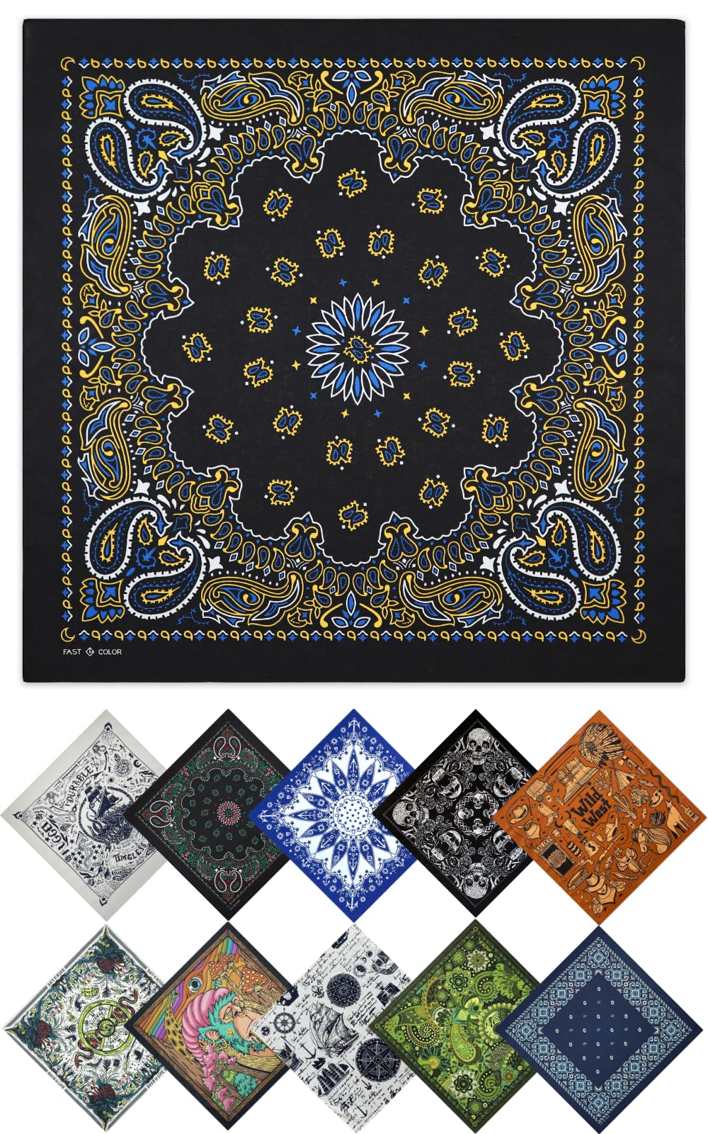TERTIS Bandana Large Cotton Bandana for Adults, Stylish Handkerchief, Durag, Hairband, Turban, Scarf, Black, Red, blue, White (Energy Blue)
TERTIS Bandana Large Cotton Bandana for Adults, Stylish Handkerchief, Durag, Hairband, Turban, Scarf, Black, Red, blue, White (Energy Blue)
