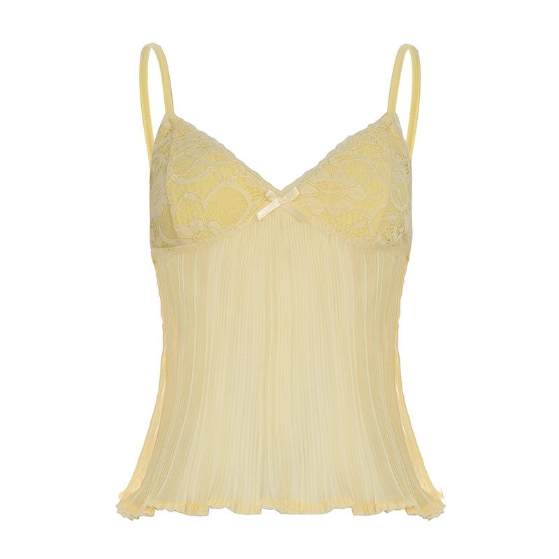 Девичья желтая плиссированная рубашка на бретелях из шифона, тонкая, кружевная на груди, приталенная, с V-образным вырезом, открытой спиной, топ для горячей девушки L жёлтый
Девичья желтая плиссированная рубашка на бретелях из шифона, тонкая, кружевная на груди, приталенная, с V-образным вырезом, открытой спиной, топ для горячей девушки L жёлтый
