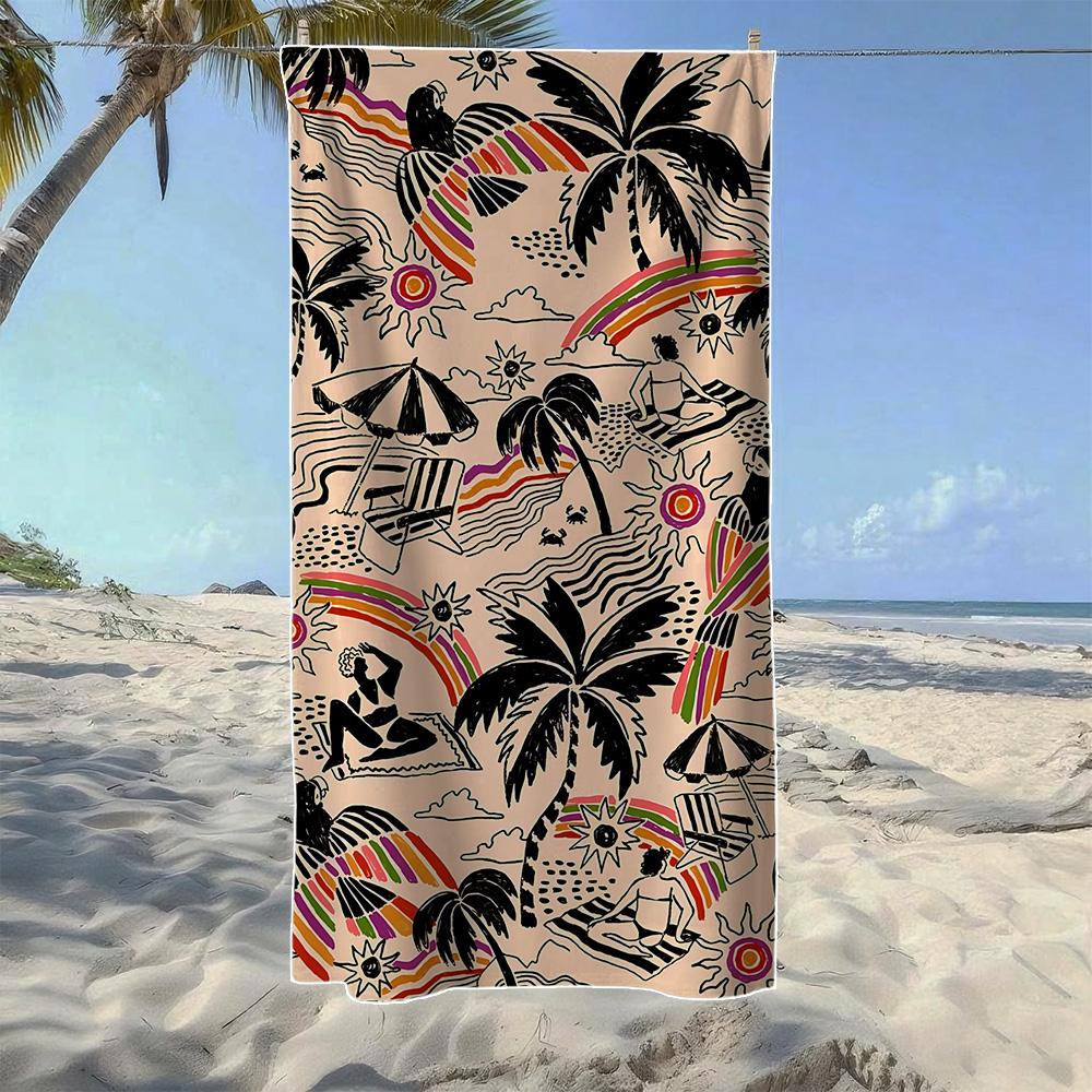 Vintage Tropical Landscape & Palm Tree Beach Towel, Soft Durable Quick-Drying, Ideal For Summer Beach, Swimming & Camping W40*H60(CM)
Vintage Tropical Landscape & Palm Tree Beach Towel, Soft Durable Quick-Drying, Ideal For Summer Beach, Swimming & Camping W40*H60(CM)