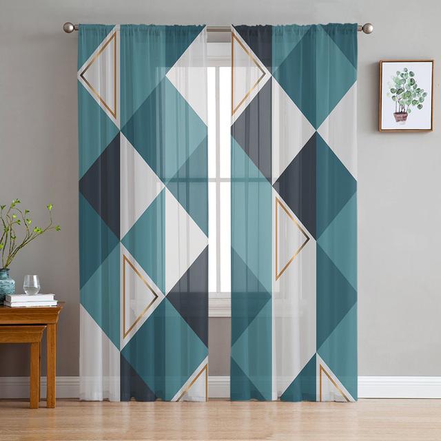 Геометрические треугольные тюлевые шторы для гостиной, прозрачные шторы для спальни, кухонные оконные шторы 135W x 160H(cm)x2
Геометрические треугольные тюлевые шторы для гостиной, прозрачные шторы для спальни, кухонные оконные шторы 135W x 160H(cm)x2