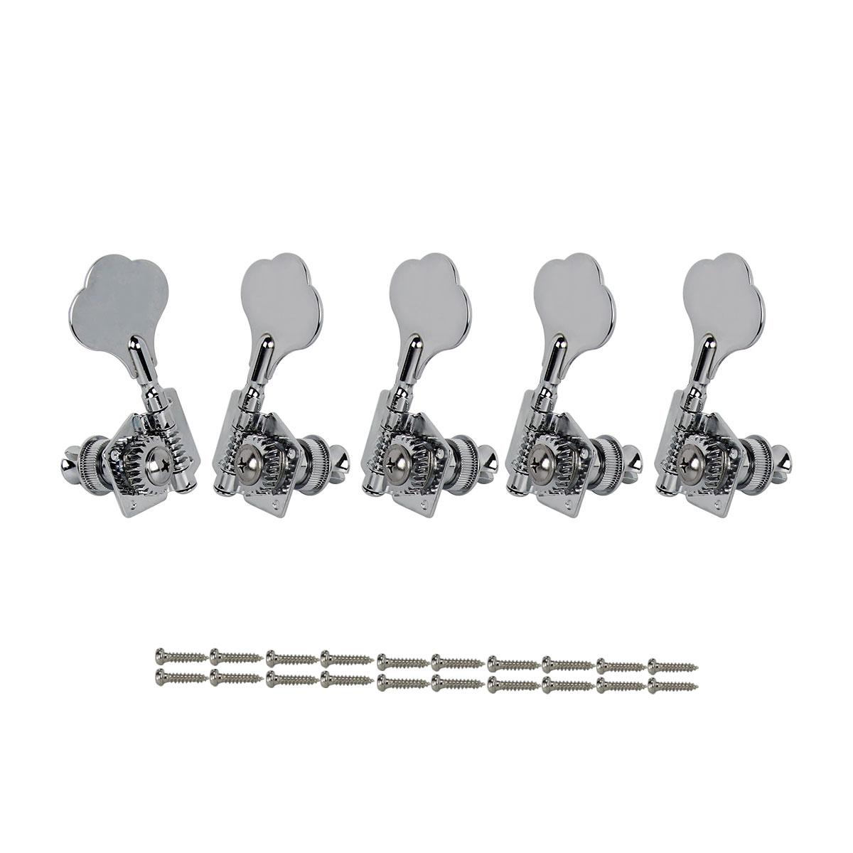 FLEOR 5pcs 4R1L Bass Tuning Pegs 5 Strings Machine Heads Tuners Chrome /Black
FLEOR 5pcs 4R1L Bass Tuning Pegs 5 Strings Machine Heads Tuners Chrome /Black