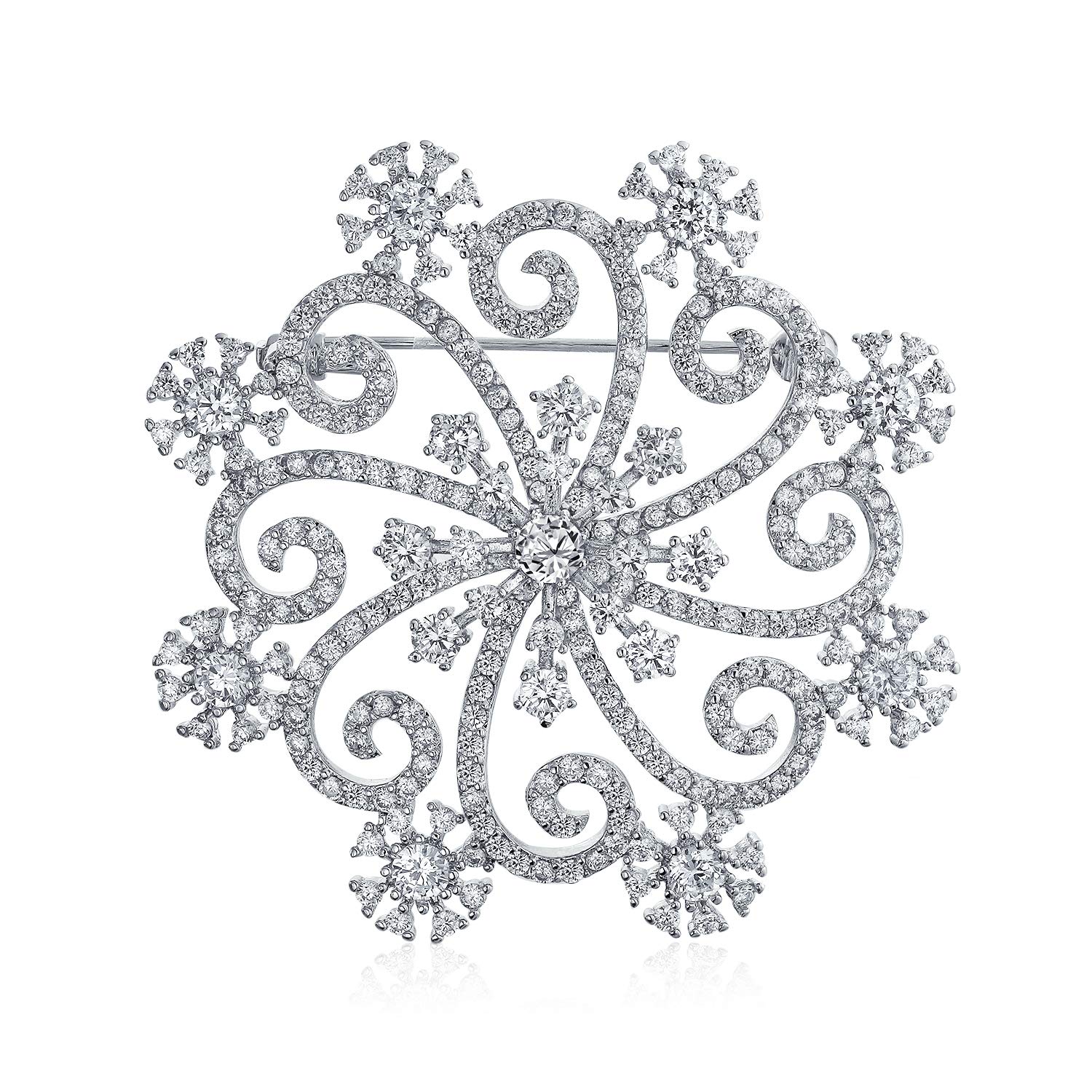 Шарф с кубическим цирконием Frozen Winter Swirl для праздничной вечеринки, рождественская брошь-булавка в виде снежинки для женщин, посеребренная Big Brass
Шарф с кубическим цирконием Frozen Winter Swirl для праздничной вечеринки, рождественская брошь-булавка в виде снежинки для женщин, посеребренная Big Brass