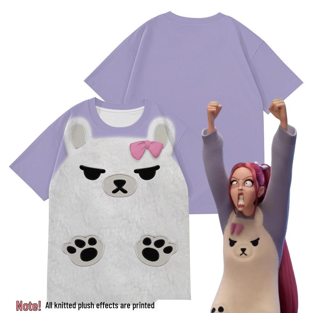 K-pop Дівчина-мисливець на демонів Піжама: Фіолетовий принт білого ведмедя Милий дитячий топ з круглим вирізом - Зручний та дихаючий 5XL
K-pop Дівчина-мисливець на демонів Піжама: Фіолетовий принт білого ведмедя Милий дитячий топ з круглим вирізом - Зручний та дихаючий 5XL