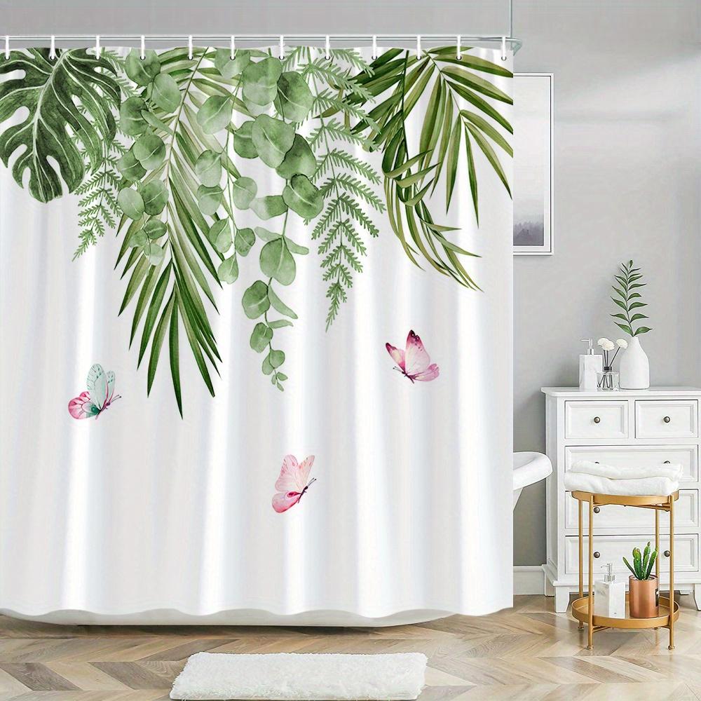 1pc Tropical Leaves and Butterflies Shower Curtain - Watercolor jungle design, Polyester fabric, Machine washable 90X180cm
1pc Tropical Leaves and Butterflies Shower Curtain - Watercolor jungle design, Polyester fabric, Machine washable 90X180cm