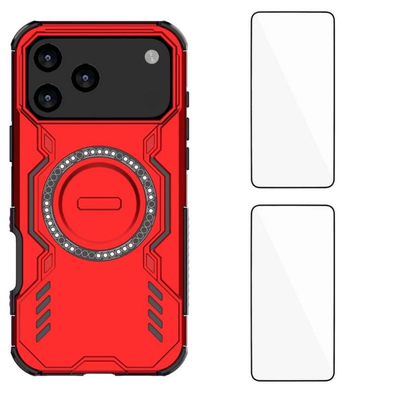 For iPhone 17 Pro Magnetic Case with 2Pcs Screen Film WANLONFENG DJ Series PC TPU Phone Cover (Big Lens Hole) Red
For iPhone 17 Pro Magnetic Case with 2Pcs Screen Film WANLONFENG DJ Series PC TPU Phone Cover (Big Lens Hole) Red