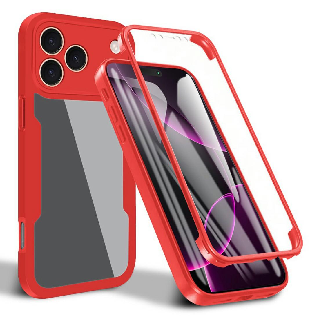 For iPhone 17 Pro Max Case Acrylic+TPU Clear Phone Cover with PET Screen Film Red
For iPhone 17 Pro Max Case Acrylic+TPU Clear Phone Cover with PET Screen Film Red