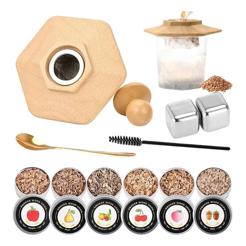 Cocktail Wooden Smoker Kit Whiskey Smoked Wood Hood for Kitchen Bar Drinks Bartender Accessories Gift for Men
Cocktail Wooden Smoker Kit Whiskey Smoked Wood Hood for Kitchen Bar Drinks Bartender Accessories Gift for Men
