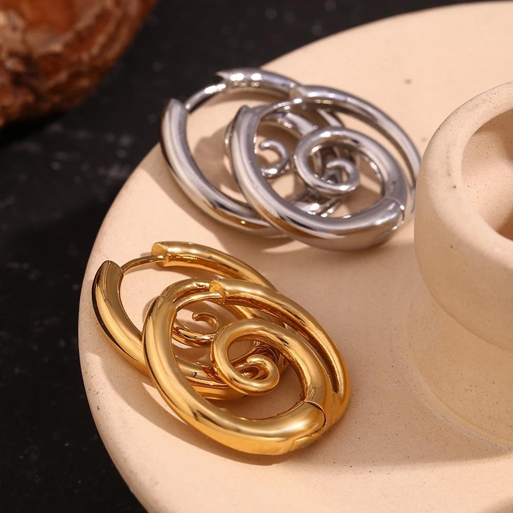 Stainless Steel Spiral Hoop Earrings Exquisite Stud Earring Fashion Jewelry Party Gift срібний
Stainless Steel Spiral Hoop Earrings Exquisite Stud Earring Fashion Jewelry Party Gift срібний