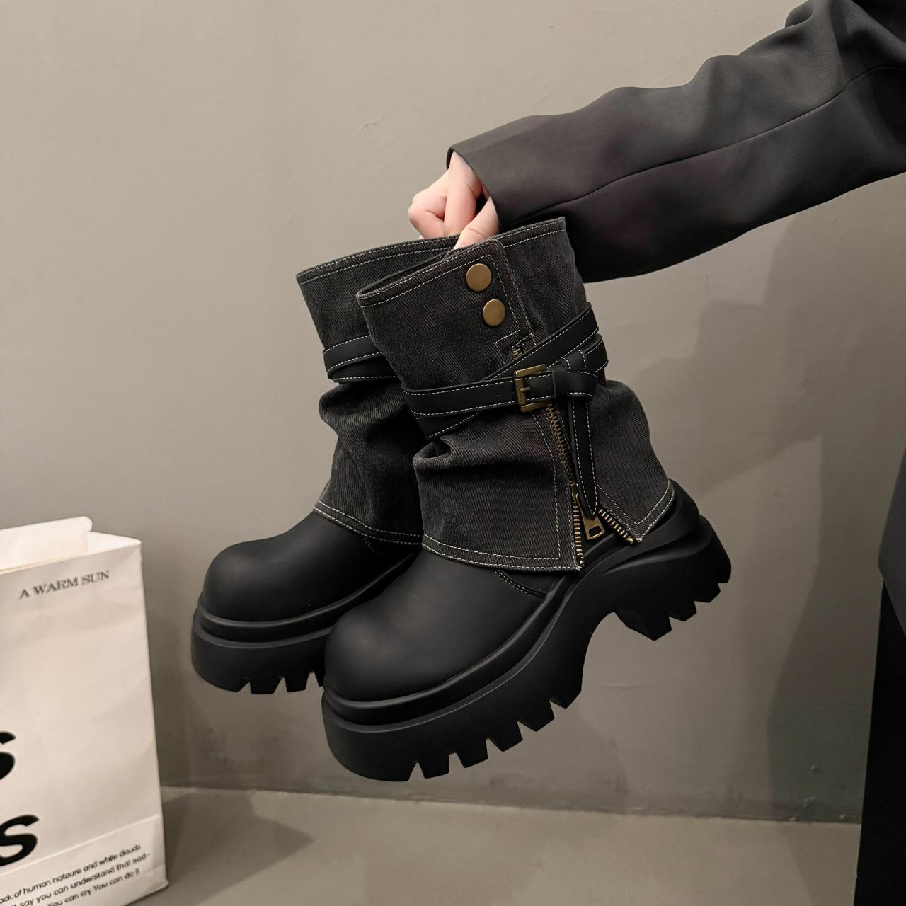 Модные универсальные ковбойские сапоги женские осень 2025 новые на толстой подошве темпераментные сапоги-трубы для брюк увеличивающие рост маленькие ботинки Мартина 40 чёрный
Модные универсальные ковбойские сапоги женские осень 2025 новые на толстой подошве темпераментные сапоги-трубы для брюк увеличивающие рост маленькие ботинки Мартина 40 чёрный