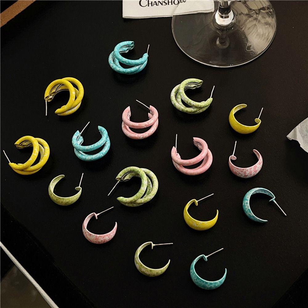 Floral Pattern Girl Gift Girl Hoop Earrings Ear Studs Women Stud Earrings Korean Style Earrings green-B
Floral Pattern Girl Gift Girl Hoop Earrings Ear Studs Women Stud Earrings Korean Style Earrings green-B