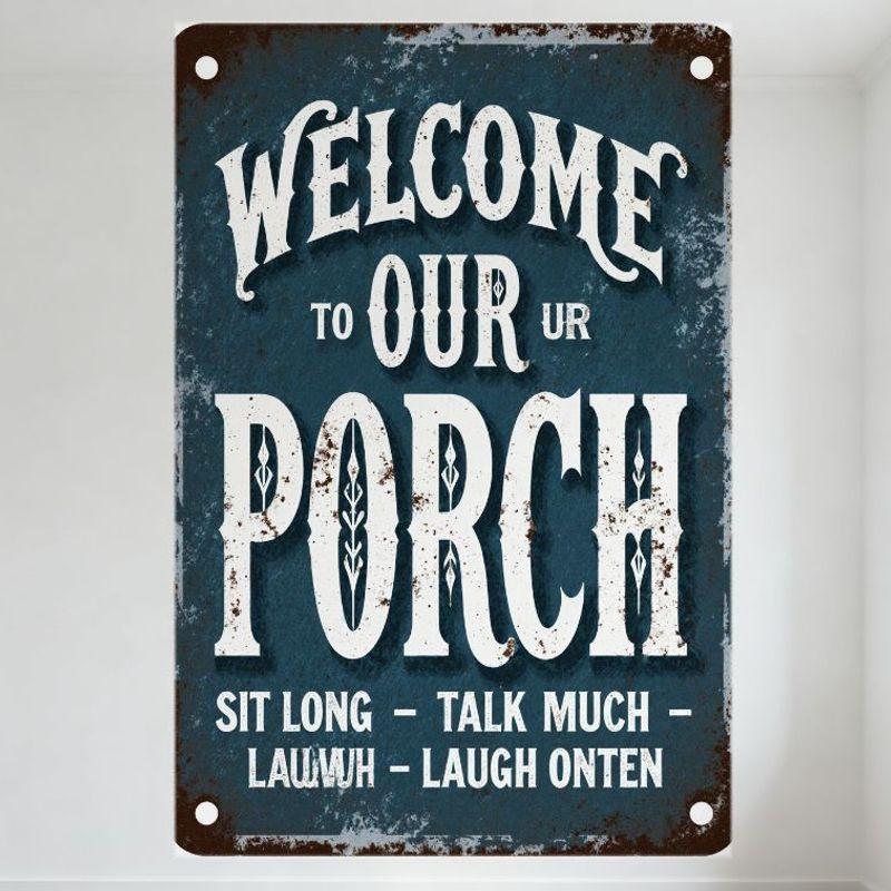 Vintage Porch Metal Sign Blue Background Rusty Distressed Text WELCOME TO OUR PORCH SIT LONG TALK MUCH LAUGH OFTEN Decorative Ou 20x30cm(7.8x11.8inch)
Vintage Porch Metal Sign Blue Background Rusty Distressed Text WELCOME TO OUR PORCH SIT LONG TALK MUCH LAUGH OFTEN Decorative Ou 20x30cm(7.8x11.8inch)