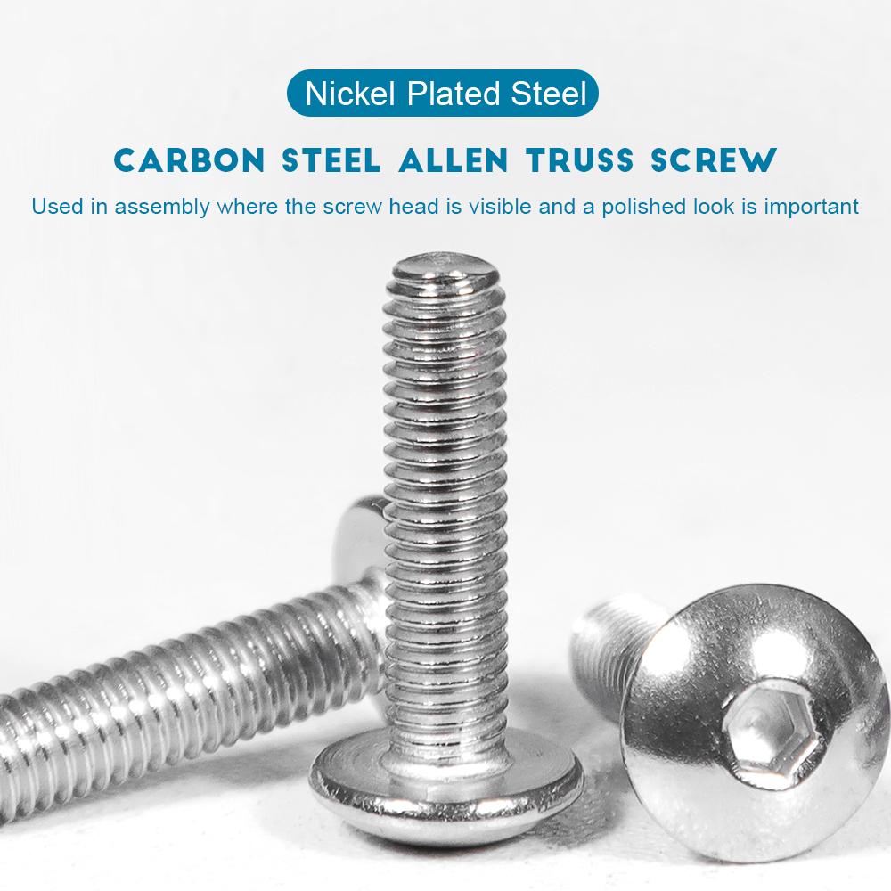 Hexagon Round Truss Head Screws Nickely Plated Carbon Steel M4 M5 M6 Hex Mushroom Socket Button Head Screw ISO7380 for Machines M4x6mm 20pcs
Hexagon Round Truss Head Screws Nickely Plated Carbon Steel M4 M5 M6 Hex Mushroom Socket Button Head Screw ISO7380 for Machines M4x6mm 20pcs