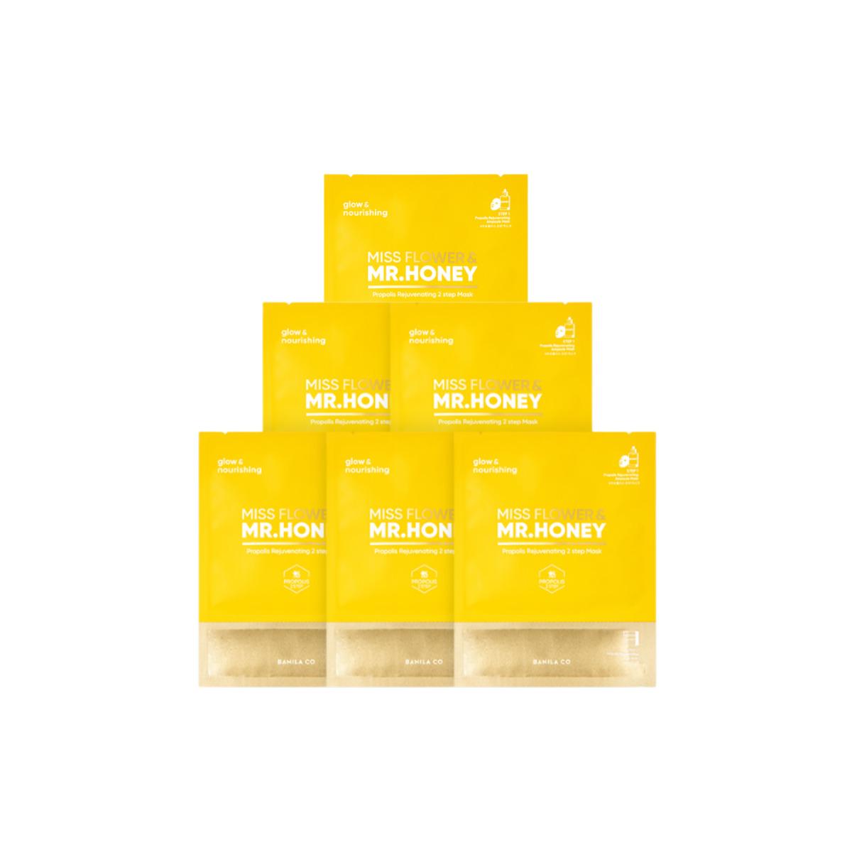 Banila Co Miss Flower & Mr. Honey Propolis 2-Step Rejuvenating Face Mask Pack (1 Sheet × 6 pcs)
Banila Co Miss Flower & Mr. Honey Propolis 2-Step Rejuvenating Face Mask Pack (1 Sheet × 6 pcs)