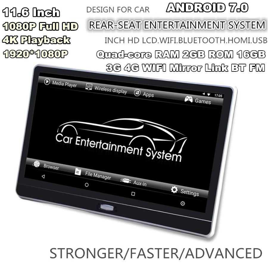 2PC 11.6 inch HD 1080P Android 7.0 RAM 2GB ROM 16GB Quad-core WIFI 3G/4G BT HDMI Mirror Link OBD TPMS FM Headrest Rear Seat Monitors Touch Screen
2PC 11.6 inch HD 1080P Android 7.0 RAM 2GB ROM 16GB Quad-core WIFI 3G/4G BT HDMI Mirror Link OBD TPMS FM Headrest Rear Seat Monitors Touch Screen