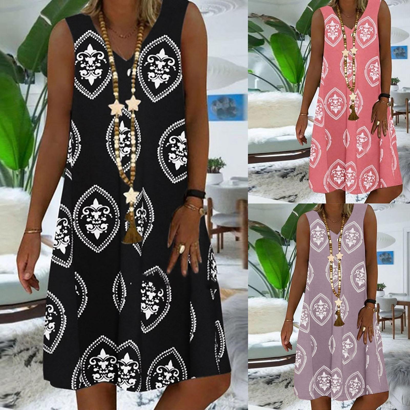 Women s Loose Dress V Neck Printed Sleeveless Dress Casual Beach Dress Wide Strap Dress
Women s Loose Dress V Neck Printed Sleeveless Dress Casual Beach Dress Wide Strap Dress
