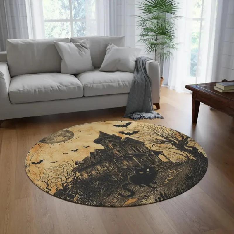 Ancient Castle Circular Carpet Black Cat Round Area Rug Halloween Bedroom Floor Carpet Washroom Floor Mat Carpets for Bed Room 60cm
Ancient Castle Circular Carpet Black Cat Round Area Rug Halloween Bedroom Floor Carpet Washroom Floor Mat Carpets for Bed Room 60cm