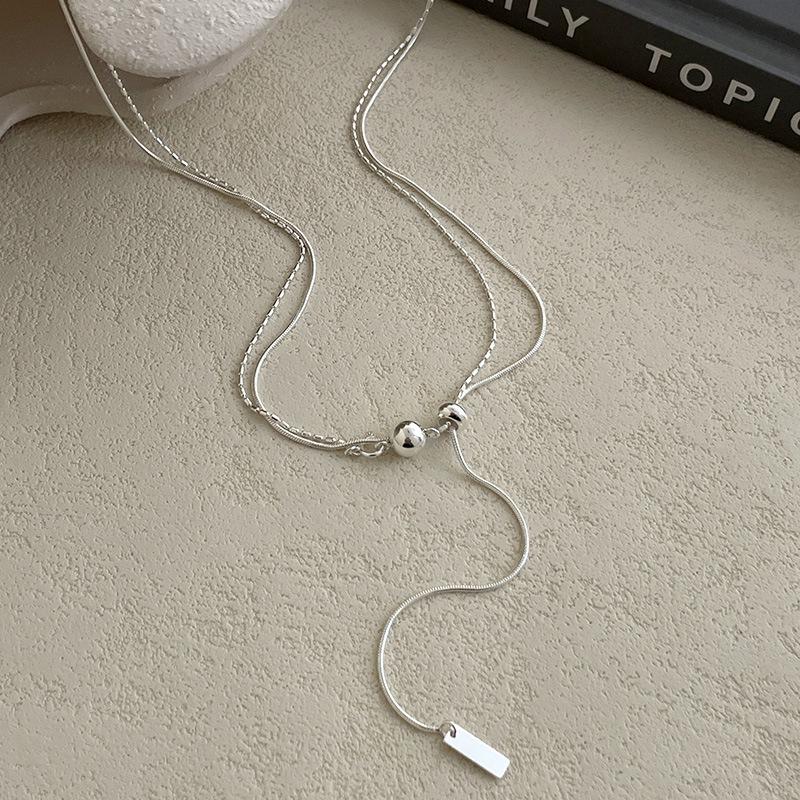 Banyan Tree S925 Silver Double-Layer Asymmetrical Ball Sweater Necklace - Korean Style, Autumn/Winter Collection for Women S925 Silver
Banyan Tree S925 Silver Double-Layer Asymmetrical Ball Sweater Necklace - Korean Style, Autumn/Winter Collection for Women S925 Silver