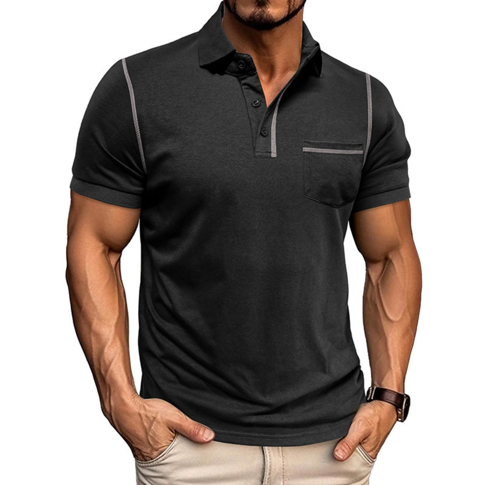 Men s Short,sleeved Shirt With Lapel T,shirt Top Color,blocked Shirt XXL чорний
Men s Short,sleeved Shirt With Lapel T,shirt Top Color,blocked Shirt XXL чорний