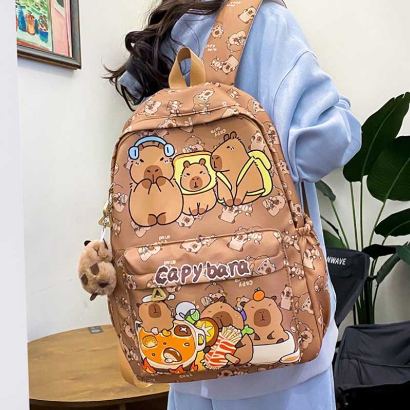 Cute Large Capacity Capybara Backpack Cartoon Breathable Student Schoolbag Nylon Ultra-light Book Bag Back to school Women Girl
Cute Large Capacity Capybara Backpack Cartoon Breathable Student Schoolbag Nylon Ultra-light Book Bag Back to school Women Girl