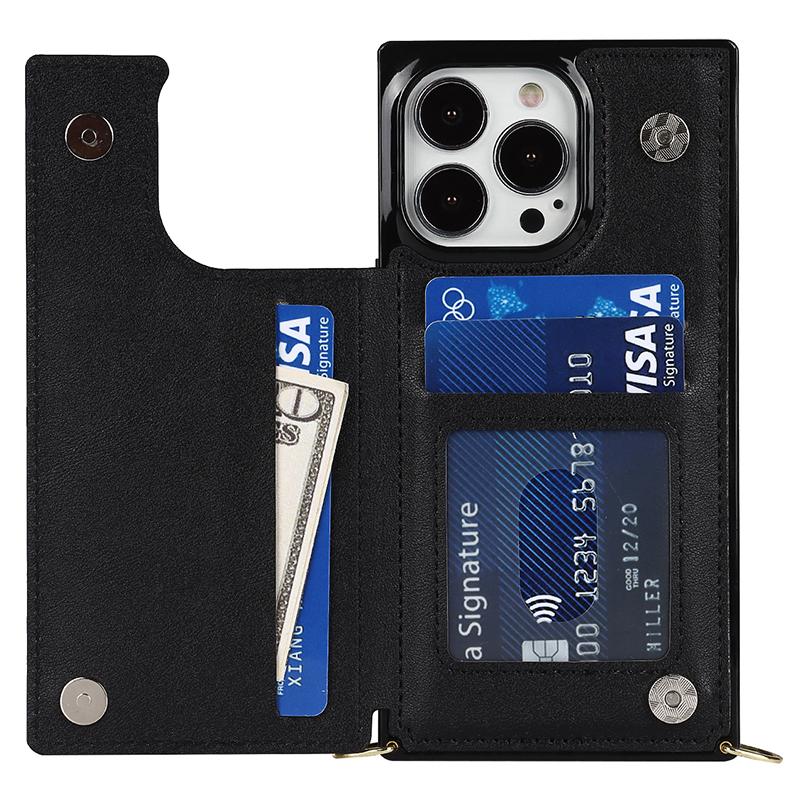 For iPhone 15 Pro Max RFID Blocking Card Holder Kickstand Cover Anti-drop Phone Case with Shoulder Strap Black
For iPhone 15 Pro Max RFID Blocking Card Holder Kickstand Cover Anti-drop Phone Case with Shoulder Strap Black