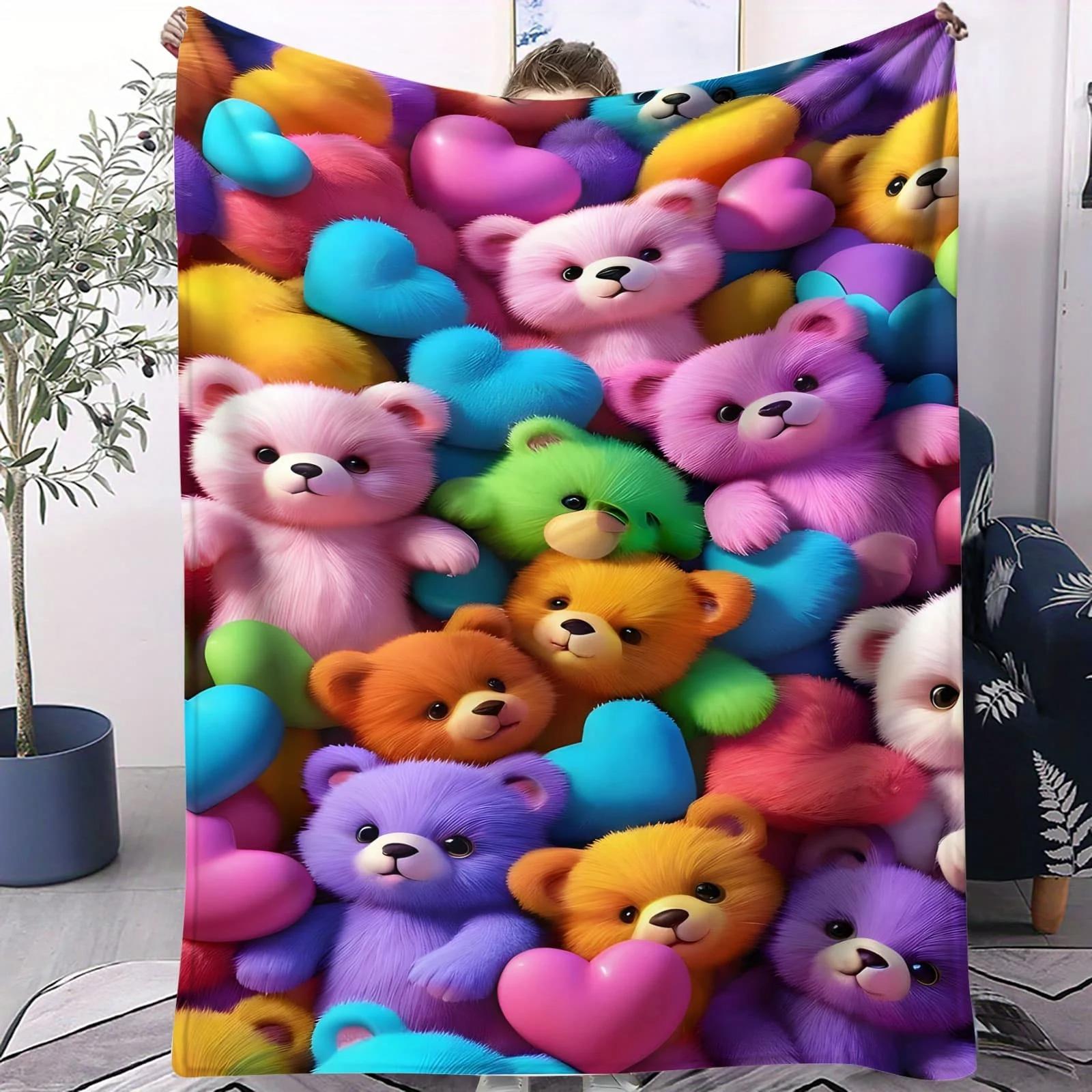 Rainbow Teddy Bear Heart Blanket - Cozy Throw for Bedroom Sofa Picnic Camp Bed Cute Decor Perfect Gift for Couples & Style Fans 70x100cm білий
Rainbow Teddy Bear Heart Blanket - Cozy Throw for Bedroom Sofa Picnic Camp Bed Cute Decor Perfect Gift for Couples & Style Fans 70x100cm білий