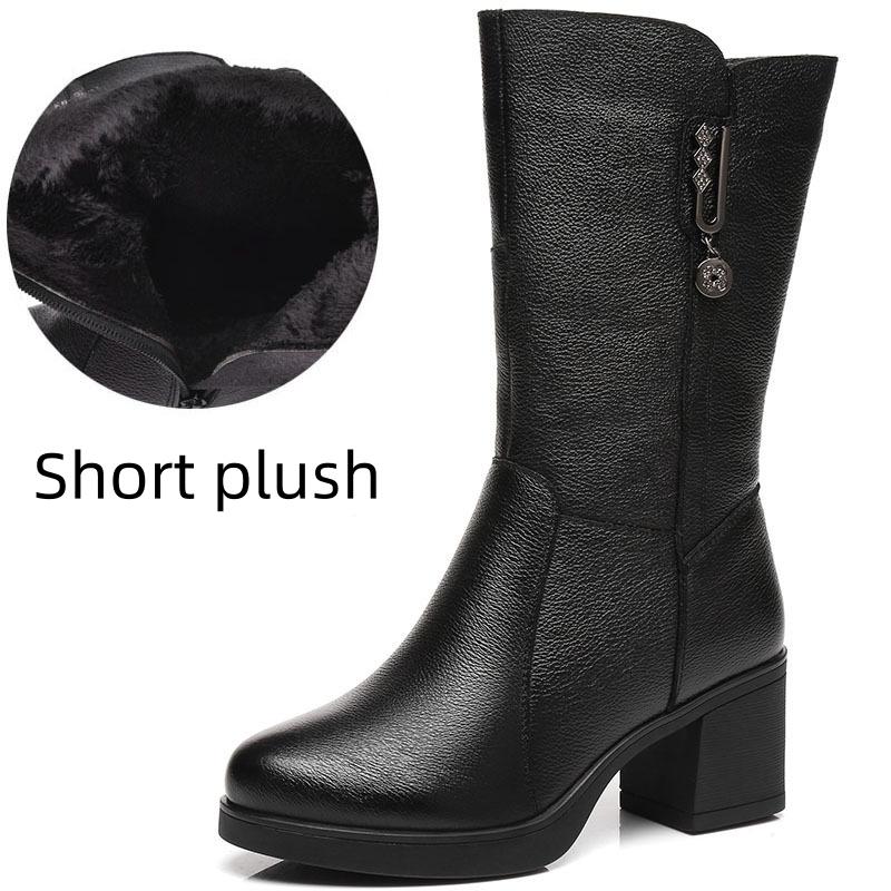 women genuine leather mid calf boots female mather ladies winter fur plush warm 42
women genuine leather mid calf boots female mather ladies winter fur plush warm 42
