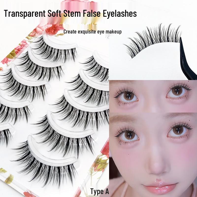Five Pairs Transparent Soft Stem Devil Sunflower False Eyelashes for Beginners - Dense, Cross-Pattern, Full Strip
Five Pairs Transparent Soft Stem Devil Sunflower False Eyelashes for Beginners - Dense, Cross-Pattern, Full Strip