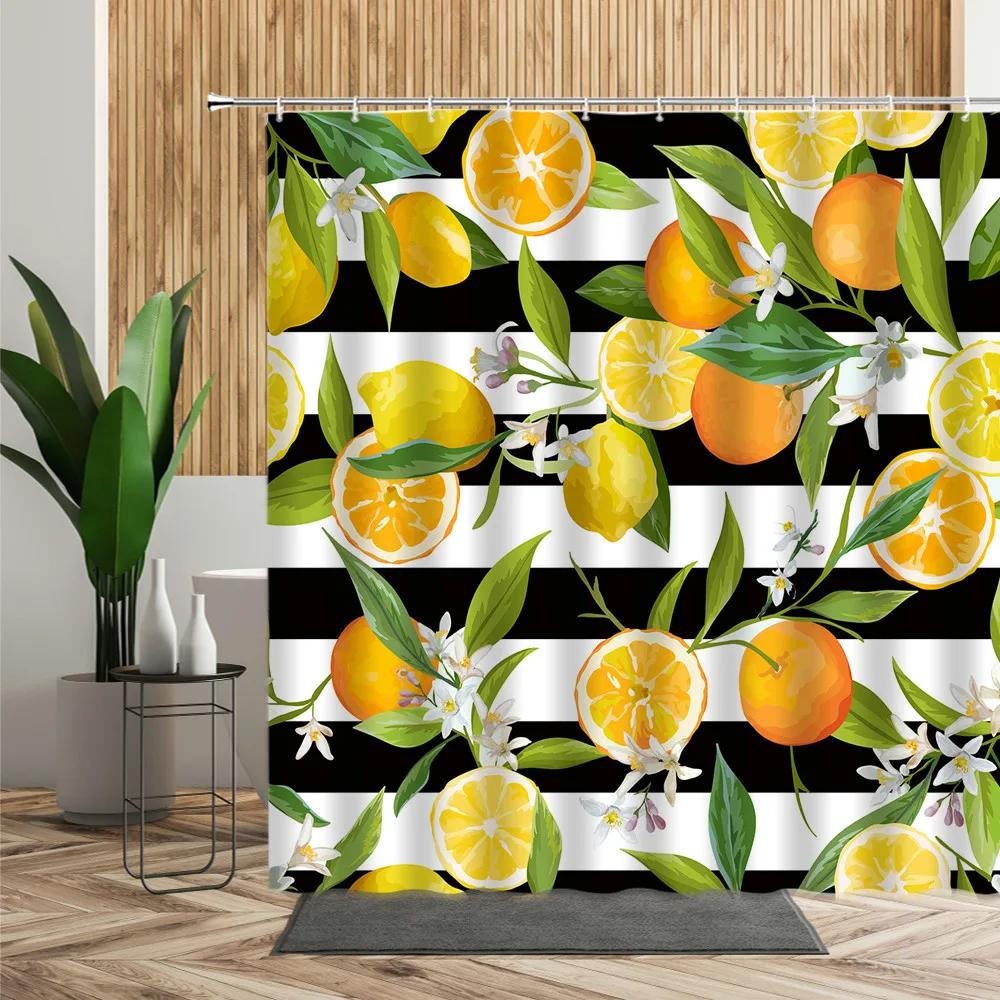 Summer Fruits Shower Curtain Creative Lemon Orange Print Bathroom Decor Bathtub Screen Waterproof Polyester Fabric With Hooks W60H190(CM)-1 Pcs
Summer Fruits Shower Curtain Creative Lemon Orange Print Bathroom Decor Bathtub Screen Waterproof Polyester Fabric With Hooks W60H190(CM)-1 Pcs