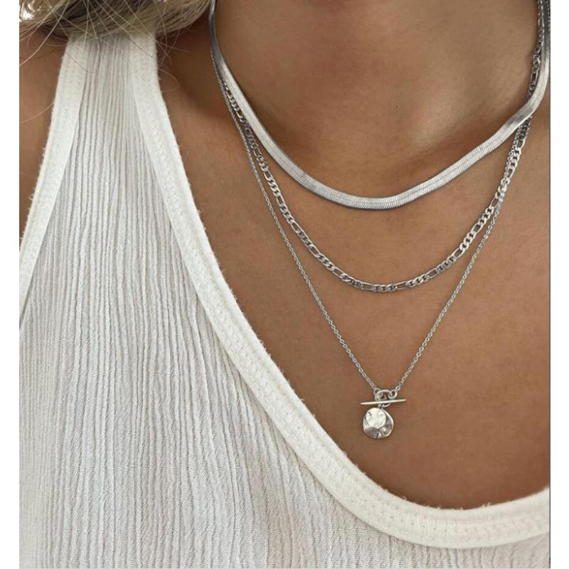 Women Gold Plated Three Layer Stackable Minimalist Chain Pendant Necklace Set 1pcs срібний
Women Gold Plated Three Layer Stackable Minimalist Chain Pendant Necklace Set 1pcs срібний