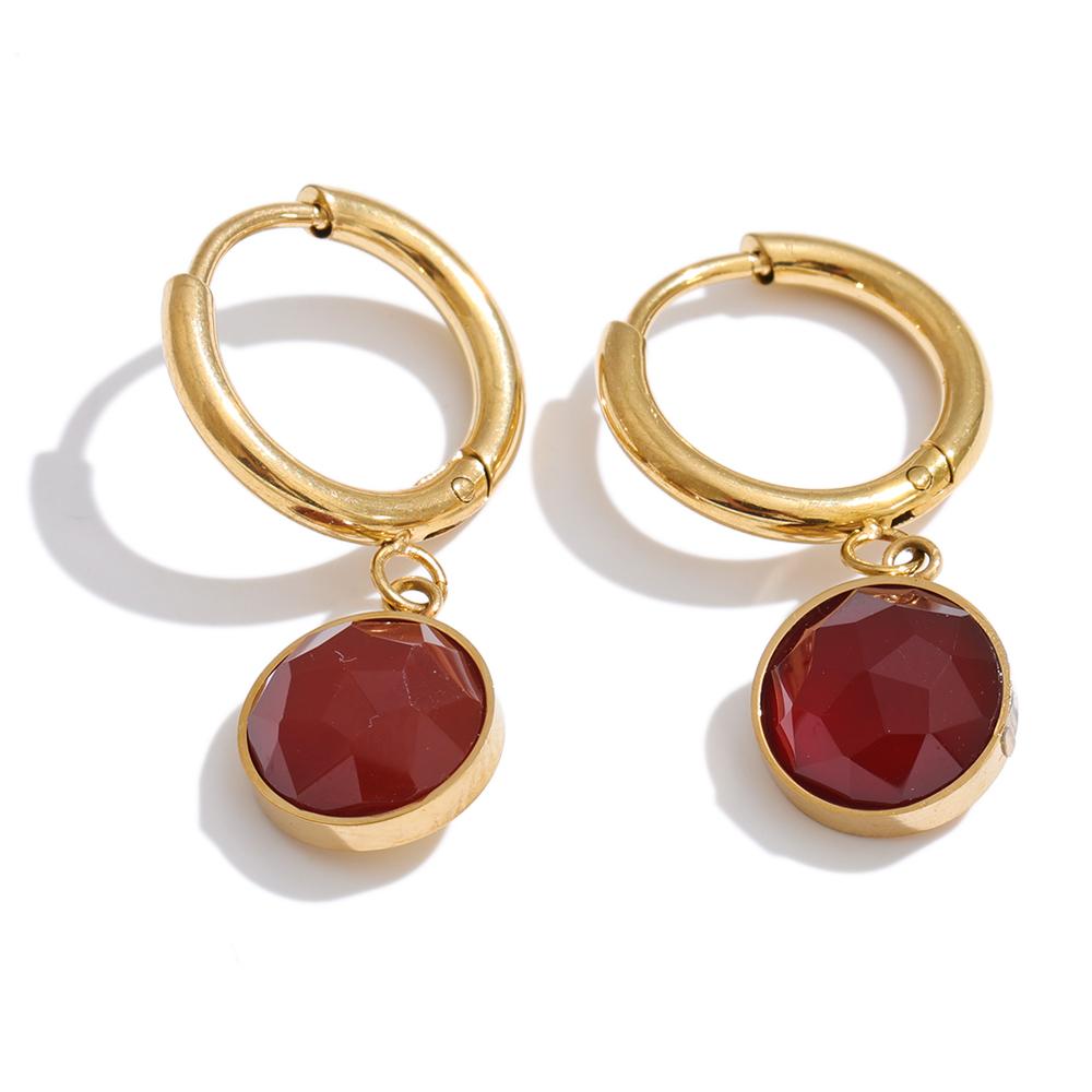 Yhpup Stainless Steel Tiger Natural Stone Red Agate Round Drop Charm Earrings France High Quality Classic Chic Fashion Jewelry
Yhpup Stainless Steel Tiger Natural Stone Red Agate Round Drop Charm Earrings France High Quality Classic Chic Fashion Jewelry